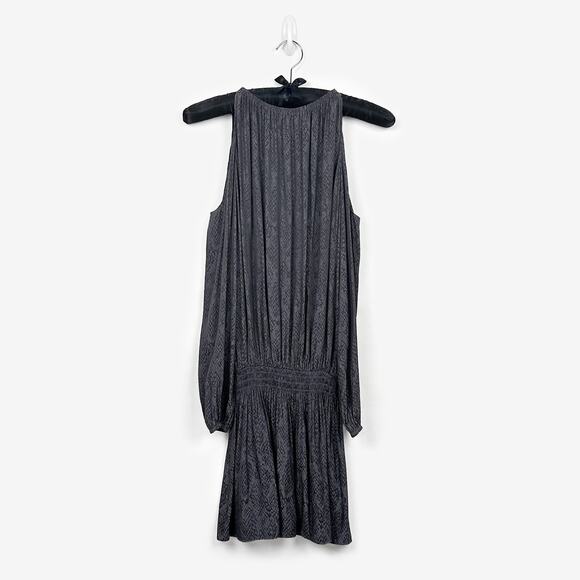 Ramy Brook Lauren Mini Dress Small Gray Animal Print Sleaze Glam Cocktail Edgy - Picture 1 of 13